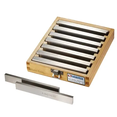 Jogo de 14 calços temperados e retificados 0,01mm 50hrc espessura de 6,8mm - vp-168 vertex