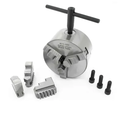 Placa de torno 3 castanhas universais ø 100mm com furação traseira - k-11100 world tools