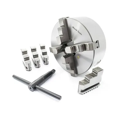 Placa de torno 4 castanhas universais ø 200mm com furação traseira - k-12200 world tools