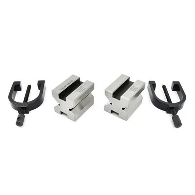 Bloco em v de aço fornecido em par com grampos e dimensões 080 x 063 x 063mm - 6896-12 insize