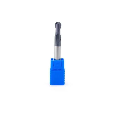 Fresa metal duro 45hrc esférica 2 cortes ø 12,0 - 075 - 24,0mm h12 curta tialn - guran