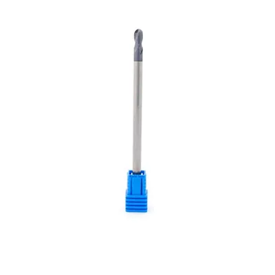 Fresa metal duro 45hrc esférica 2 cortes ø 04,0 - 100 - 08,0mm h04 longa tialn - guran
