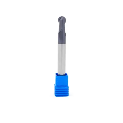 Fresa metal duro 45hrc esférica 2 cortes ø 08,0 - 100 - 16,0mm h08 longa tialn - guran