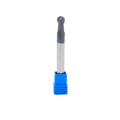 Fresa metal duro 45hrc esférica 2 cortes ø 10,0 - 100 - 20,0mm h10 média tialn - guran