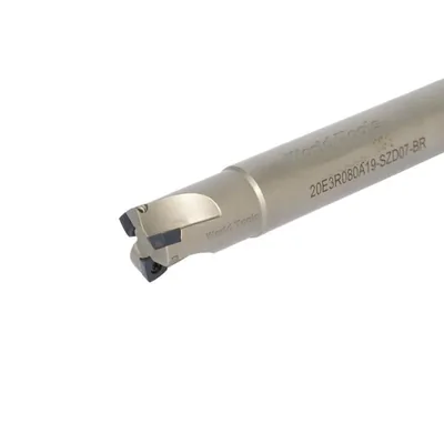 Fresa de topo ø 20 x 160mm 3 cortes haste ø 19,0mm para inserto zdcw 0703 alto avanço - guran