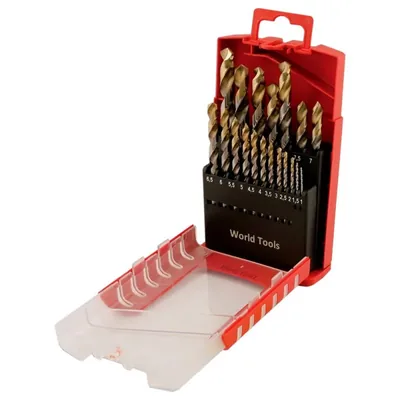 Jogo com 19 brocas hss din338 a002 ø 1,0 a 10,0mm com cobertura tin - a095201 dormer
