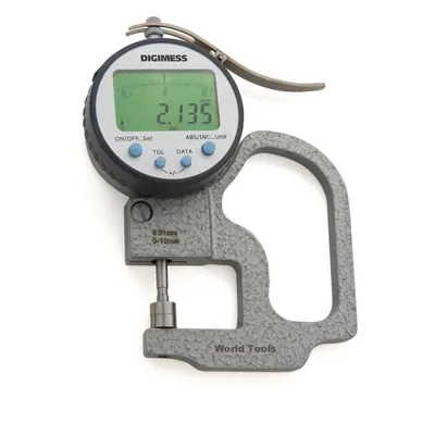 Medidor de espessura digital de alta precisão 0 a 10 x 0,005mm arco 120mm - 130.404 digimess