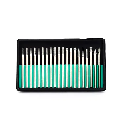 Jogo com 20 pontas montadas tipo lima rotativa diamantada haste de 3mm - wg-20d daigo