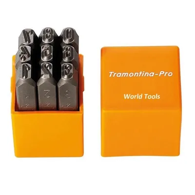 Jogo com 09 punções numéricos marcadores de peças de 3mm - 44482/203 tramontina pro