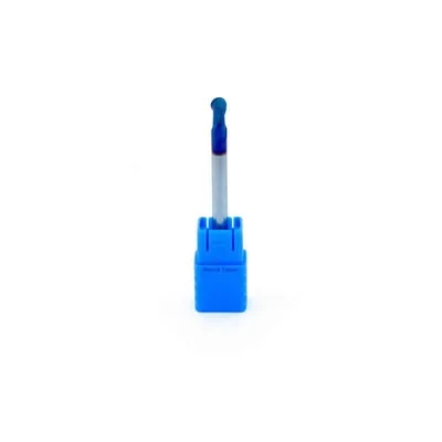 Fresa metal duro 63hrc esférica 2 cortes ø 06,0 - 050 - 12,0mm h06 curta blue - guran
