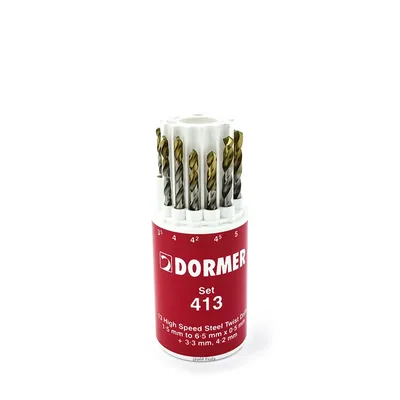 Jogo com 13 brocas hss din338 a002 ø 1,5 a 06,5mm com cobertura tin - a094413 dormer