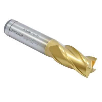 Fresa hss reta 4 cortes ø 18,0 x 092mm curta cobertura tin - 1503 indaço