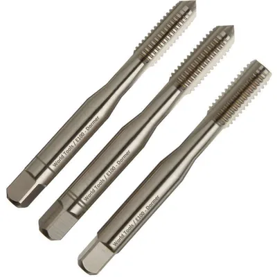 Jogo de macho manual hss 2b unc 3/8" x 16 tpi três peças i, ii e iii din352 - e108 dormer