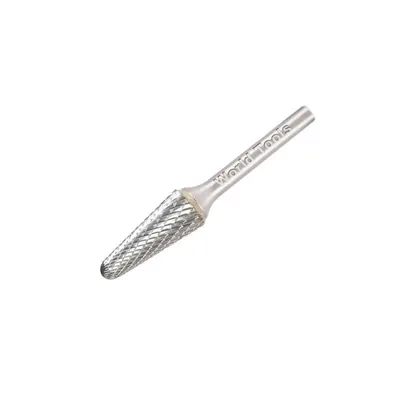 Lima rotativa de metal duro cônica ponta esférica ø 08,0mm h6 double cut - p821 dormer