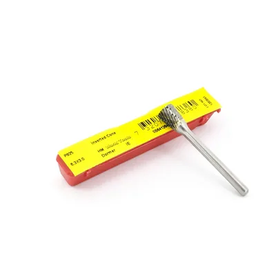 Lima rotativa de metal duro cônica invertida ø 06,3mm h3 double cut - p825 dormer