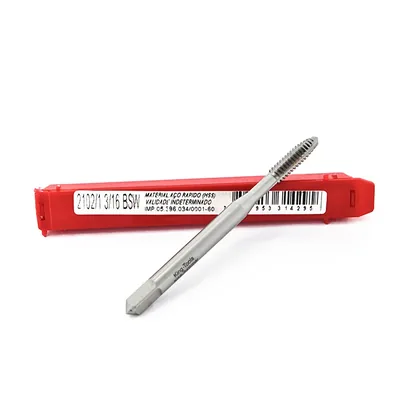 Macho máquina ponta helicoidal hss bsw 3/16" x 24 tpi din2182 - 2102/1 king tools