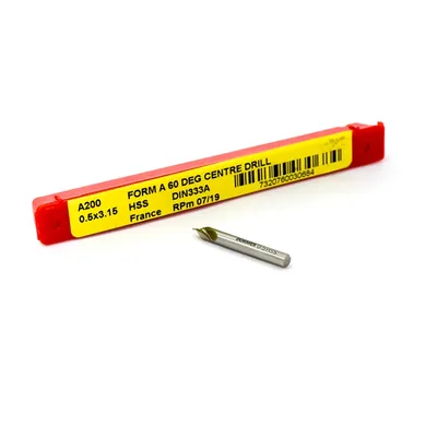 Broca de centro hss ø 0,50 x 03,15mm din333a - a200 dormer