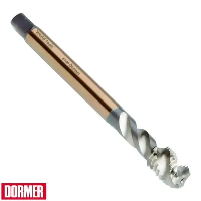 Macho máquina canal helicoidal hss-e 6rg 3/8" x 16 tpi 35 graus brilhante - e130 dormer