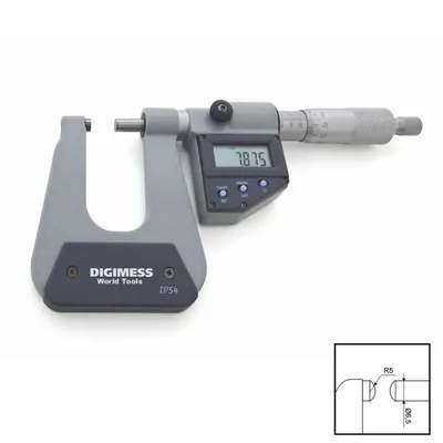 Micrômetro externo digital 0 a 025 x 0,001mm com arco profundo de 050mm - 113.030c digimess