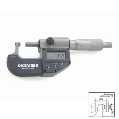 Micrômetro digital com pontas esféricas 025 a 050 x 0,001mm proteção ip54 - 113.051a digimess
