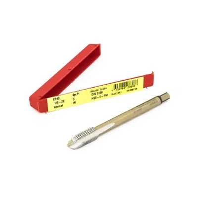 Macho máquina ponta helicoidal hss-e bsp 1/8" x 28 tpi superfície brilhante din5156 - ep40 dormer