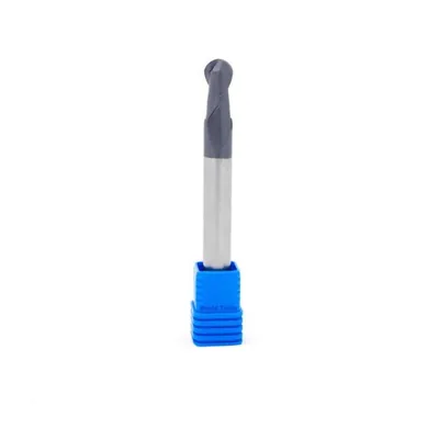 Fresa metal duro 45hrc esférica 2 cortes ø 10,0 - 150 - 20,0mm h10 longa tialn - guran