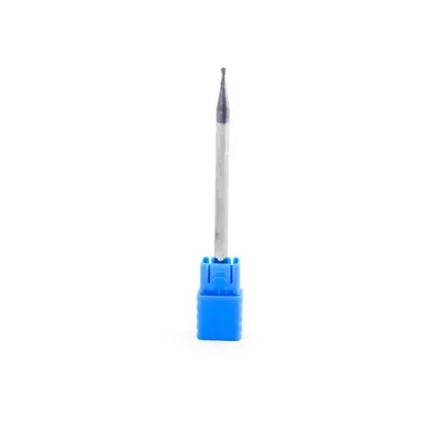 Fresa metal duro 45hrc esférica 2 cortes ø 02,0 - 100 - 10,0mm h06 longa tialn - guran