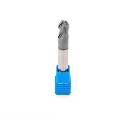 Fresa metal duro 45hrc esférica 4 cortes ø 10,0 - 075 - 20,0mm h10 curta tialn - guran