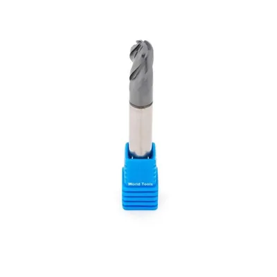 Fresa metal duro 45hrc esférica 4 cortes ø 12,0 - 075 - 24,0mm h12 curta tialn - guran