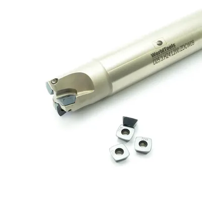 Fresa de topo ø 25 x 200mm 3 cortes haste ø 24,0mm para inserto zdcw 09t3 alto avanço - guran
