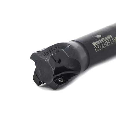 Fresa de topo ø 32 x 150mm 4 cortes haste ø 25,0mm para inserto aplx e apkt 1003 - guran