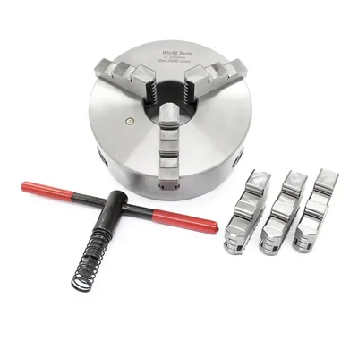 Placa de torno 3 castanhas universais ø 200mm com furação traseira - k-11200 world tools
