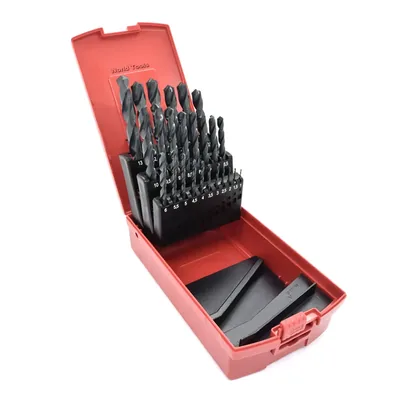 Jogo com 25 brocas hss din338 a100 ø 1,0 a 13,0mm revenida a vapor - a190204 dormer