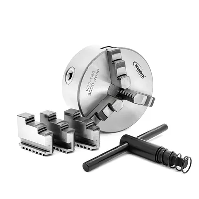 Placa de torno 3 castanhas universais ø 125mm com furação traseira - k-11125 mawbra