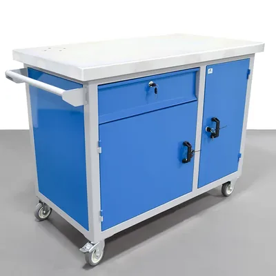 Carrinho porta rosqueadeira 1100 x 600mm com duas portas e gaveta - cpr-1160 guran