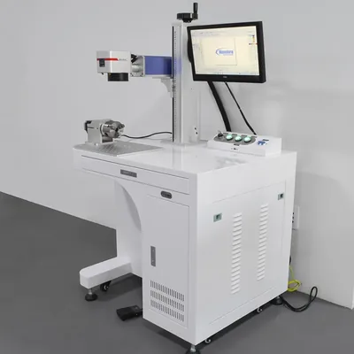 Máquina de gravação a laser 30w em metais com bancada e eixo rotativo - fiber laser mgld-30g mawbra