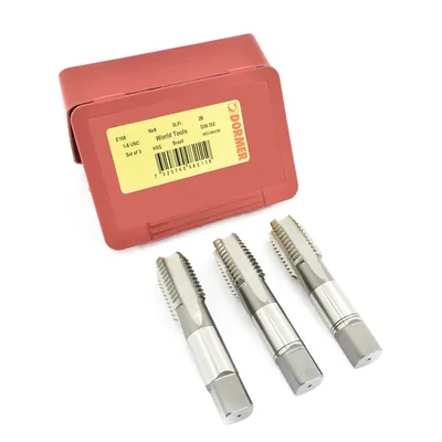 Jogo de macho manual hss 2b unc 1" x 8 tpi três peças i ii e iii din352 - e108 dormer