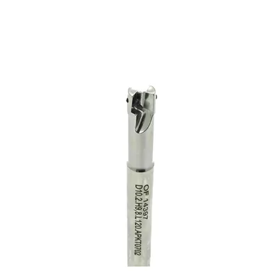 Fresa de topo ø 10 x 120mm 2 cortes haste ø 09,8mm para inserto apkt 0702 - zcc ct br