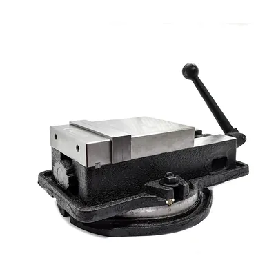 Morsa mecânica giratória abertura 0 a 124mm mordentes 140mm - av-5 mawbra