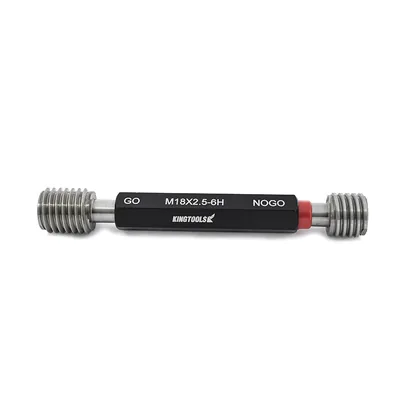 Tampão calibrador de rosca passa e não passa m18,0 x 2,50 6h - tpnp m18,0x2,5 king tools