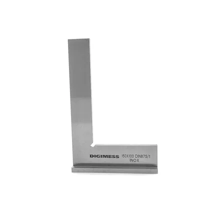 Esquadro de precisão plano com base aço inoxidável 150 x 100mm classe 1 din875 - 170.032 digimess