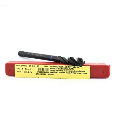 Macho máquina canal helicoidal hss-e g bsp 1/8" shark blue p/inox din5156 - e382 dormer