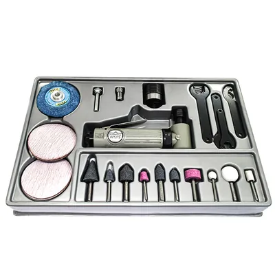 Kit retífica pneumática angular curta para 15.000rpm comprimento de 166mm - ch-728k expert