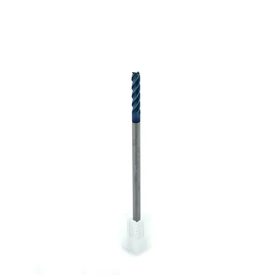 Fresa metal duro 65hrc reta 4 cortes ø 04,0 - 100 - 20,0mm h04 naco blue - dry cut