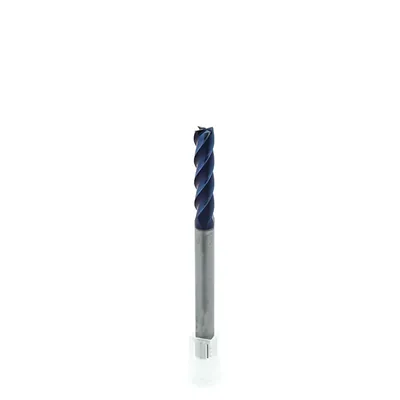 Fresa metal duro 65hrc reta 4 cortes ø 08,0 - 100 - 35,0mm h08 naco blue - dry cut
