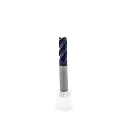 Fresa metal duro 65hrc reta 4 cortes ø 10,0 - 075 - 25,0mm h10 naco blue - dry cut