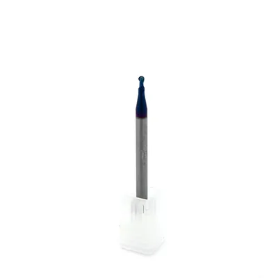 Fresa metal duro 65hrc esférica 2 cortes ø 02,5 - 050 - 04,0mm h04 naco blue - dry cut
