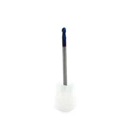 Fresa metal duro 65hrc esférica 2 cortes ø 03,0 - 050 - 06,0mm h03 naco blue - dry cut
