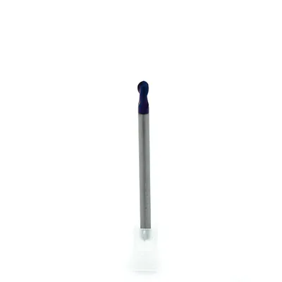 Fresa metal duro 65hrc esférica 2 cortes ø 05,0 - 050 - 10,0mm h05 naco blue - dry cut