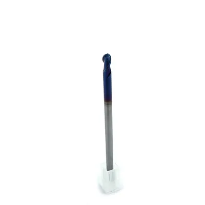 Fresa metal duro 65hrc esférica 2 cortes ø 05,0 - 100 - 10,0mm h05 naco blue - dry cut